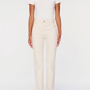 DL1961 Cream Straight Leg Jeans